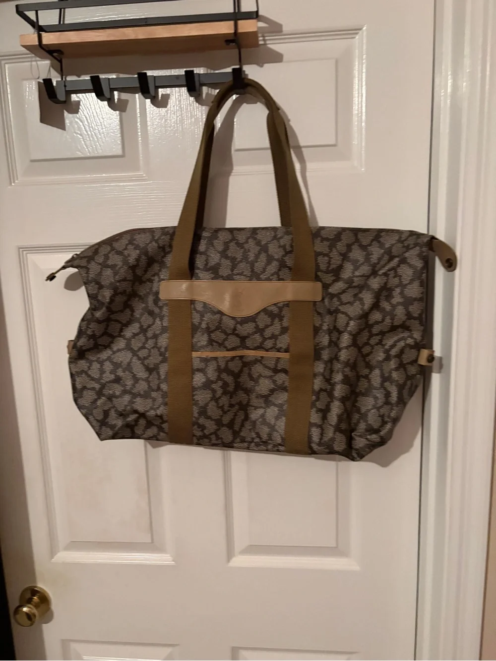 Ysl Olive Brown Patterned Weekender Bag vintage
